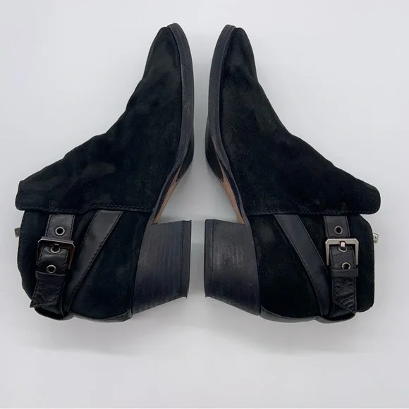 Aquatalia Black Suede Waterproof Farin Ankle Booties Boots Women Size 9 Italy - Picture 14 of 16